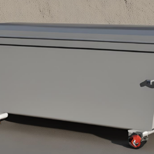 Cofre de plomo. Cofre de plomo recubierto con paredes de acero de 2.54 cm de espesor con capacidad interior de 0.2 a 4 metros cúbicos. Con maneral ruedas y mecanismo de amortiguación de golpes. Para Almacenar y transportar sustancias radiactivas.